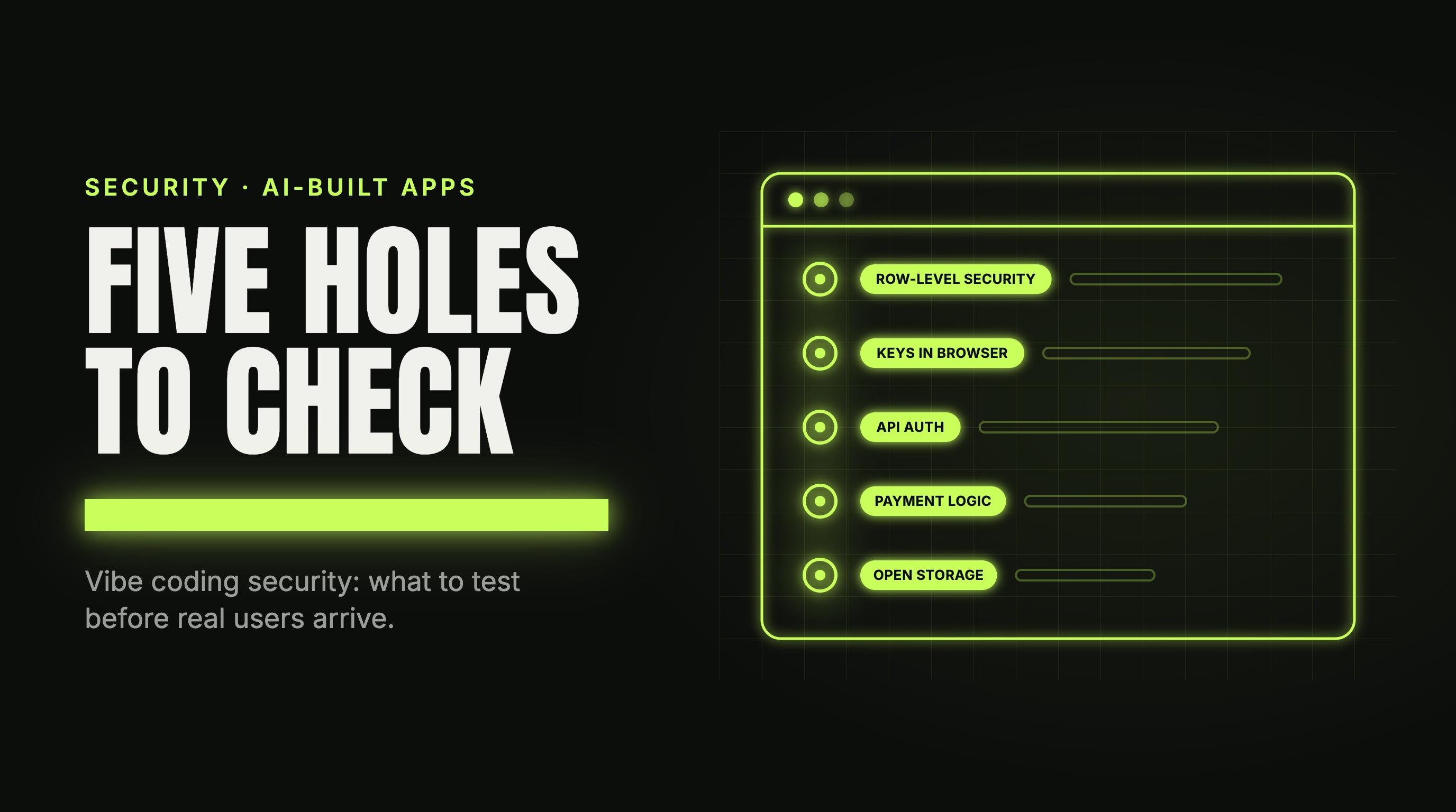 Five security holes to check in AI-built apps